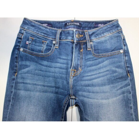 Womens Vigoss Jagger Classic Cut Skinny Stretch Mid Rise Jeans Blue W24 L27 NWT - Picture 3 of 8